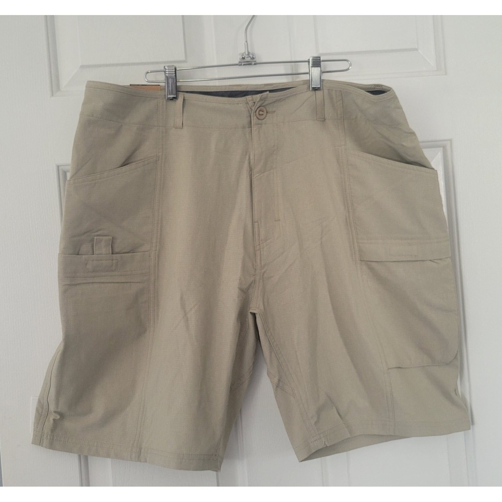 AFTCO Plier Pocket Fishing Shorts Mens 38 Ecru Beige Performance UPF 40 NWT